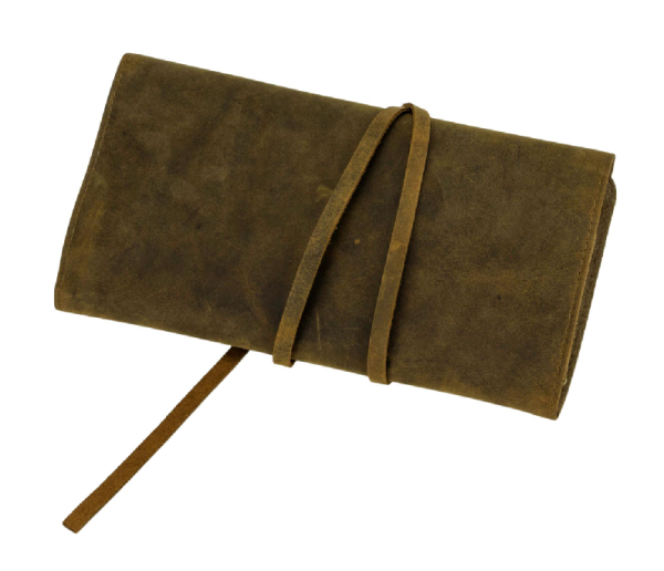 Passatore Pfeifenrollbeutel Leder braun antik 2er